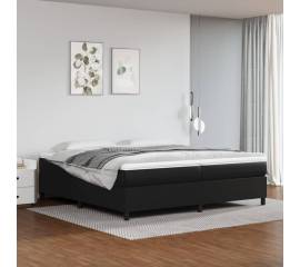 Pat box spring cu saltea, negru, 200x200 cm, piele ecologică