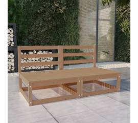 Canapea de grădină cu 2 locuri, maro miere, lemn masiv de pin