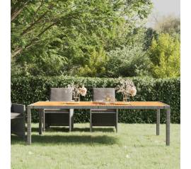 Masă de grădină, gri, 250x100x75 cm, poliratan