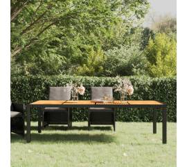 Masă de grădină, negru, 250x100x75 cm, poliratan