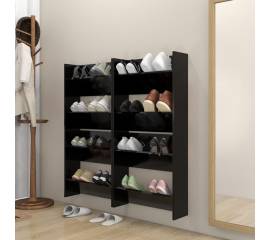 Pantofare de perete, 4 buc., negru, 60x18x60 cm, pal