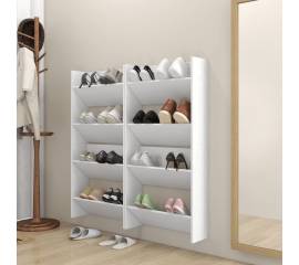 Pantofare de perete, 4 buc., alb, 60x18x60 cm pal