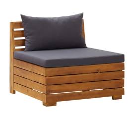 Canapea mijloc modulară cu perne, 1 buc., lemn masiv de acacia