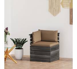 Canapea de grădină din paleți, colțar, cu perne, lemn de pin
