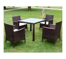 Set mobilier de exterior cu perne, 5 piese, maro, poliratan