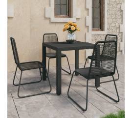 Set mobilier de grădină, 5 piese, negru, ratan pvc