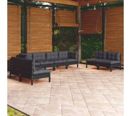 Set mobilier grădină cu perne, 8 piese, lemn masiv de pin