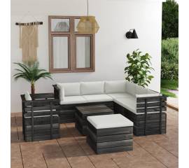 Set mobilier grădină paleți cu perne 8 piese lemn masiv pin