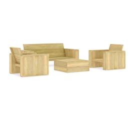 Set mobilier de grădină, 4 piese, lemn de pin tratat