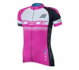 Tricou ciclism damă FORCE Lux roz mărime XS