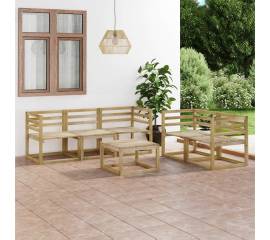 Set mobilier de grădină, 6 piese, lemn de pin tratat verde