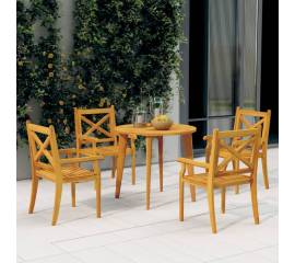 Set mobilier de grădină, 5 piese, lemn masiv de acacia