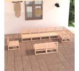 Set mobilier de grădină, 9 piese, lemn masiv de pin