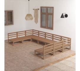 Set mobilier de grădină, 9 piese, lemn masiv de pin