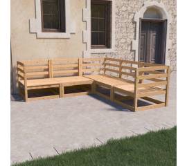 Set mobilier de grădină, 5 piese, lemn masiv de pin