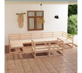 Set mobilier de grădină, 9 piese, lemn masiv de pin