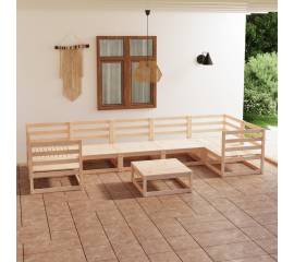 Set mobilier grădină, 8 piese, lemn masiv de pin
