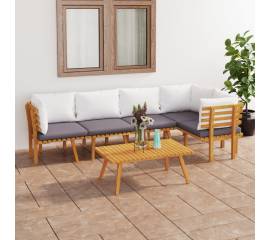 Set mobilier de grădină cu perne, 6 piese, lemn masiv acacia