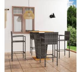 Set mobilier bar de grădină, 5 piese, gri