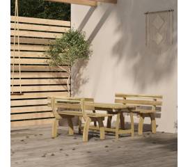 Set mobilier de exterior, 3 piese, lemn de pin tratat