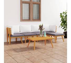 Set mobilier de grădină cu perne, 6 piese, lemn masiv acacia