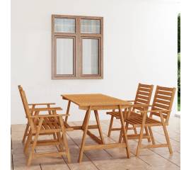 Set mobilier de grădină, 5 piese, lemn masiv de acacia