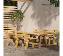 Set mobilier de exterior, 3 piese, lemn de pin tratat