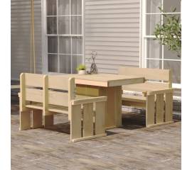 Set mobilier de exterior, 3 piese, lemn de pin tratat