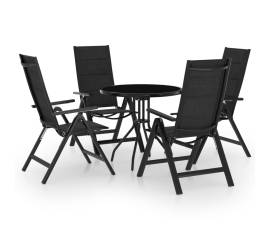 Set mobilier bistro, 5 piese, negru și antracit