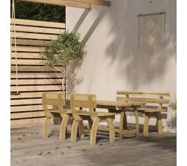 Set mobilier de exterior, 4 piese, lemn de pin tratat