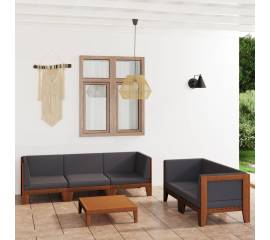 Set mobilier de grădină cu perne, 6 piese, lemn masiv de acacia