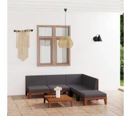 Set mobilier grădină cu perne, 6 piese, lemn masiv acacia