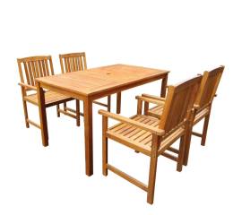 Set mobilier de exterior, 5 piese, lemn masiv de acacia