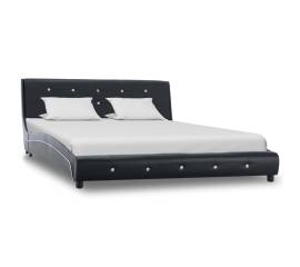 Cadru de pat, negru, 140 x 200 cm, piele artificială