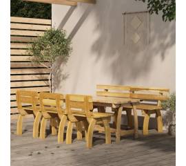 Set mobilier de exterior, 5 piese, lemn de pin tratat