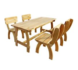 Set mobilier de exterior, 5 piese, lemn de pin tratat