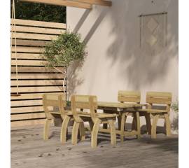 Set mobilier de exterior, 5 piese, lemn de pin tratat