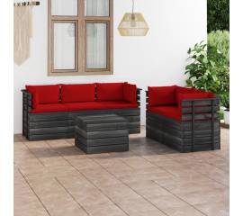 Set mobilier grădină din paleți, cu perne, 6 piese, lemn de pin