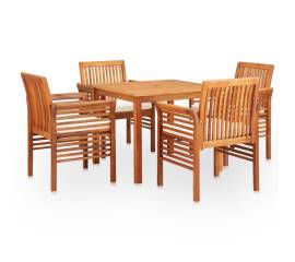 Set mobilier de exterior cu perne 5 piese lemn masiv de acacia