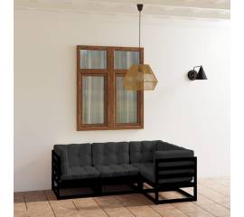 Set mobilier de grădină cu perne, 4 piese, lemn masiv de pin