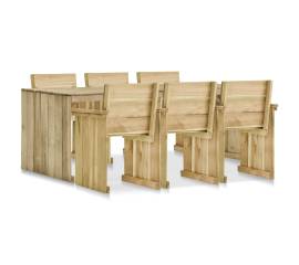 Set mobilier de exterior, 7 piese, lemn de pin tratat