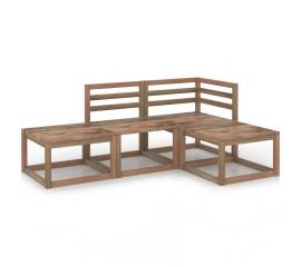 Set mobilier de grădină, 4 piese, maro, lemn de pin tratat