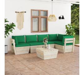 Set mobilier grădină din paleți cu perne, 6 piese, lemn molid