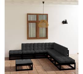 Set mobilier grădină cu perne, 8 piese, lemn masiv pin