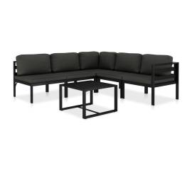 Set mobilier de grădină cu perne, 6 piese, antracit, aluminiu