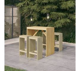 Set mobilier de bar de grădină, 5 piese, lemn de pin tratat