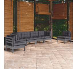 Set mobilier grădină cu perne, 6 piese, lemn masiv de pin