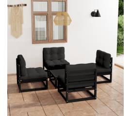 Set mobilier grădină cu perne, 5 piese, lemn masiv pin