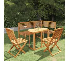 Set mobilier bistro, 4 piese, lemn masiv de acacia