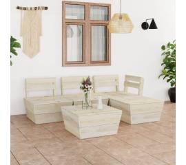 Set mobilier paleți pentru grădină 5 piese lemn molid tratat